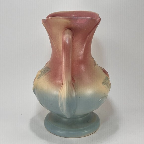 Vtg Hull Art Vase Magnolia Double Handle Ceramic Multicolor Pastel Matte 40s - Picture 2 of 16